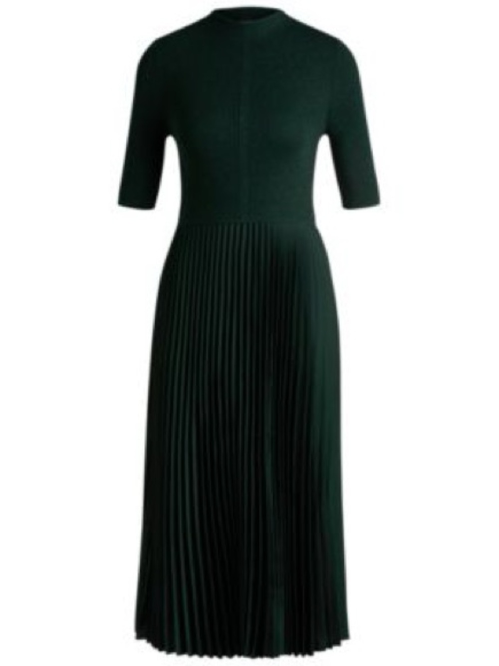 Boss Dark Green Pleated Maxi Dress